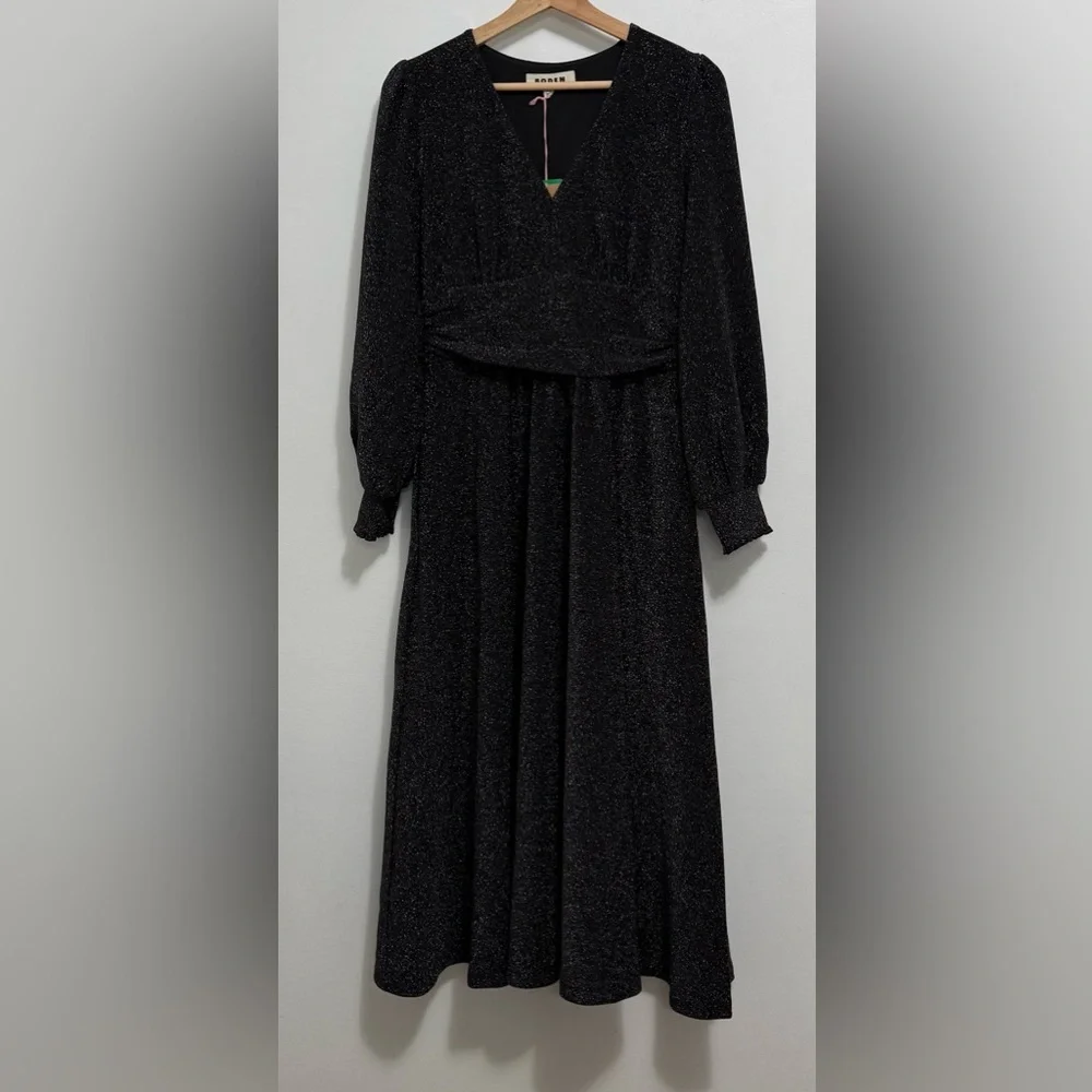 Boden Daphne Metallic Midi Dress in Black - Picture 12 of 12